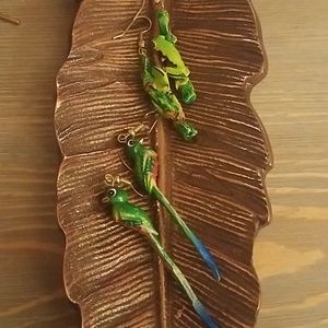 Hand painted Costa Rican earrings